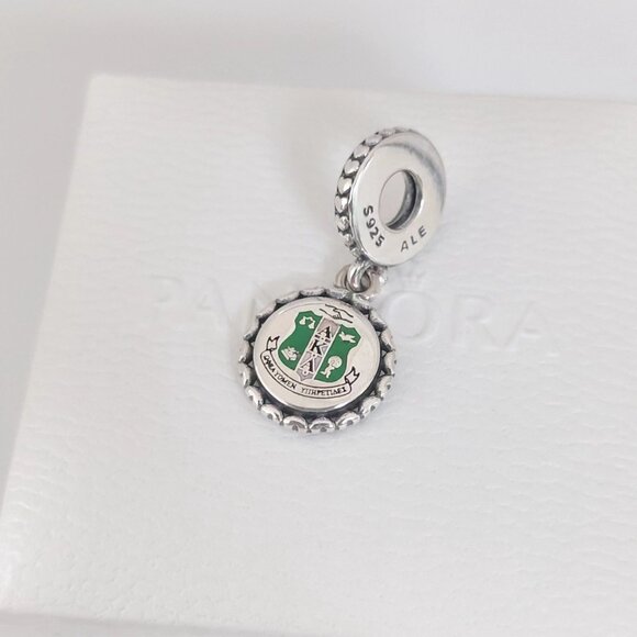 Pandora AKA Dangle Charm Alpha Kappa Alpha Sorority Charm S925 Silver with box - Picture 6 of 10